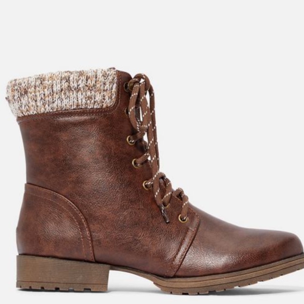 Sweater Cuff Lace-up Boots!!!